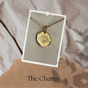 14k Gold Filled Lotus Flower Pendant.